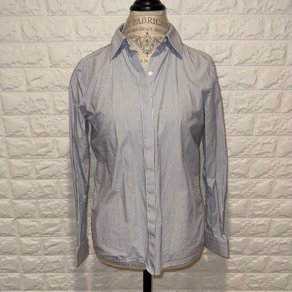 Calvin Klein Women’s Classic Blue and White Striped Shirt - Picture 3 of 8